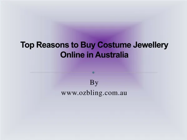 Costume Jewellery Online in Australia