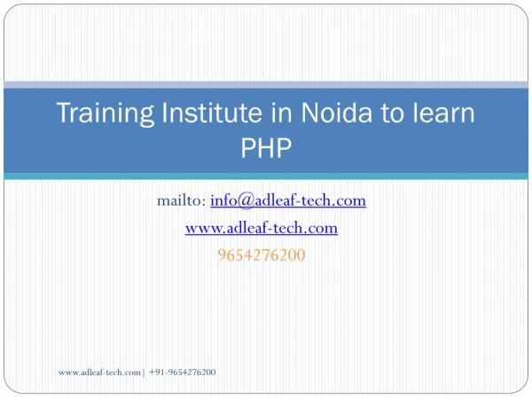 Training in Noida to Learn PHP