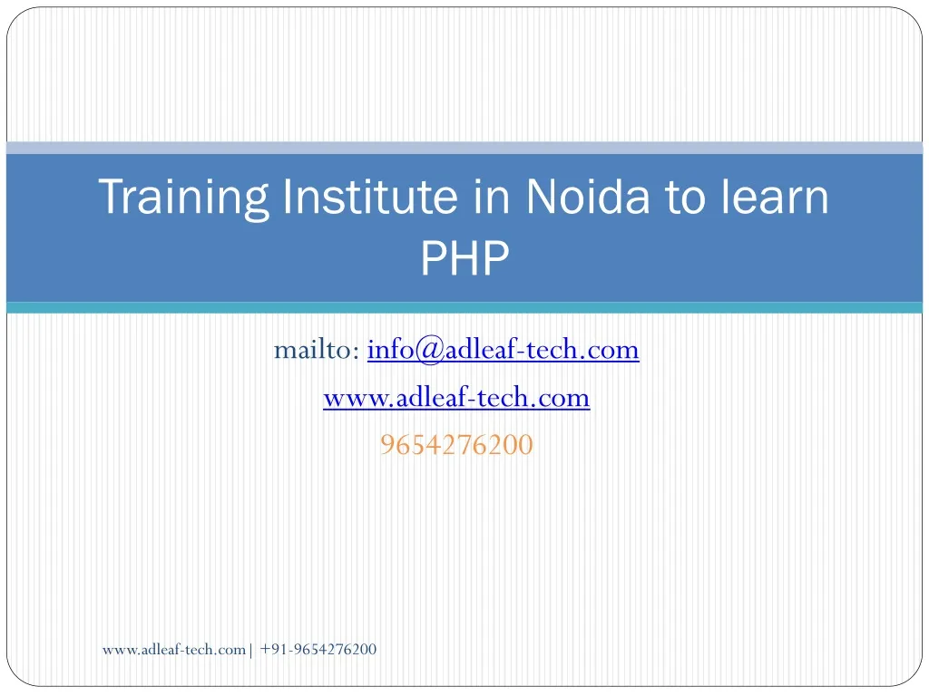 training institute in noida to learn php