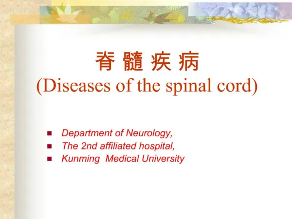 Diseases of the spinal cord