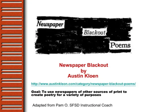 Newspaper Blackout by Austin Kloen austinkleon