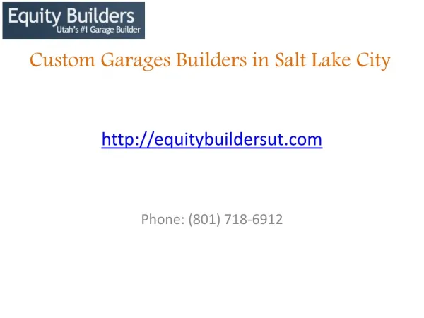 Best garage Builders Company in Salt Lake City, Utah