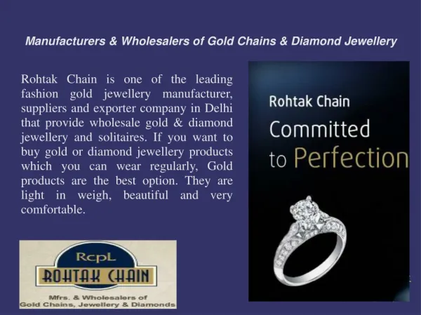 Manufacturers & Wholesalers Of Gold Jewellery