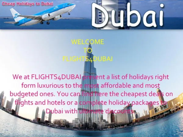 Cheap Holidays in Dubai