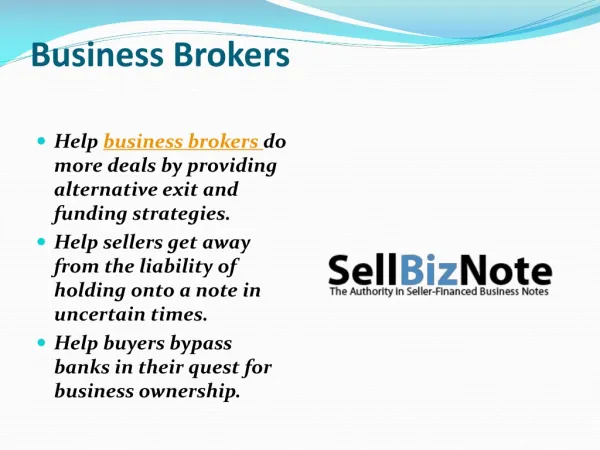 Business Brokers | Seller Financing