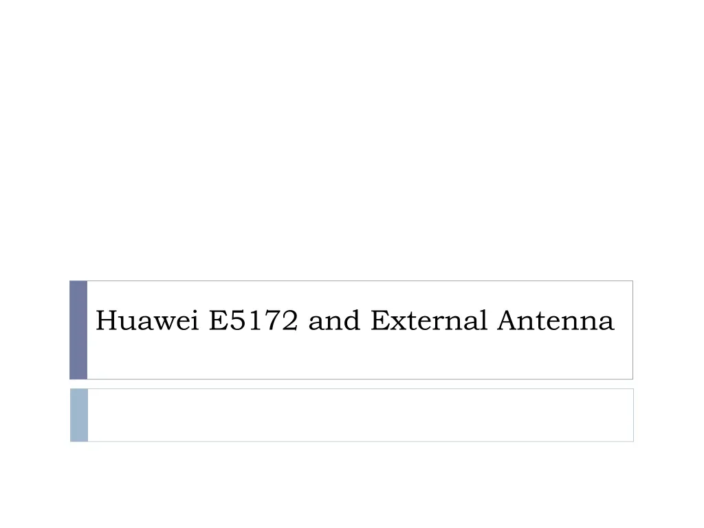 huawei e5172 and external antenna
