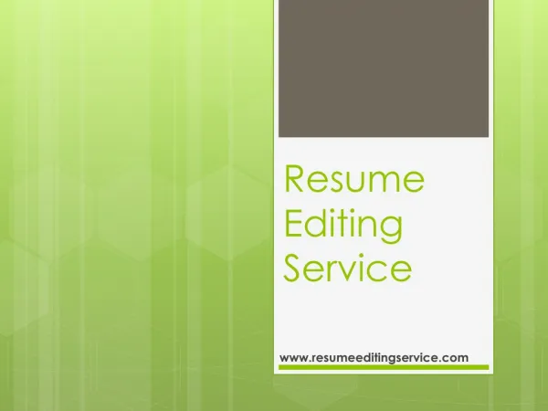 Resume Editing Service