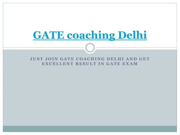 GATE Coaching Delhi