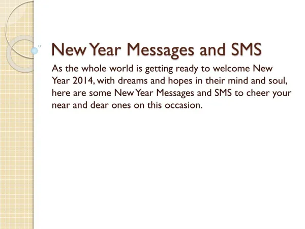 New Year Messages and SMS
