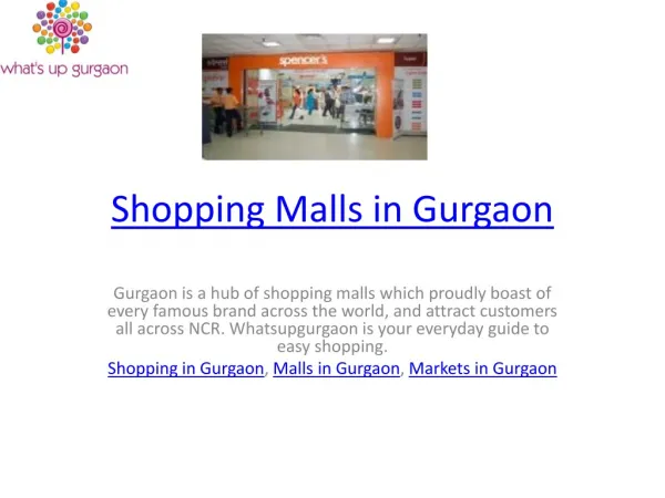 Shopping Malls in Gurgaon