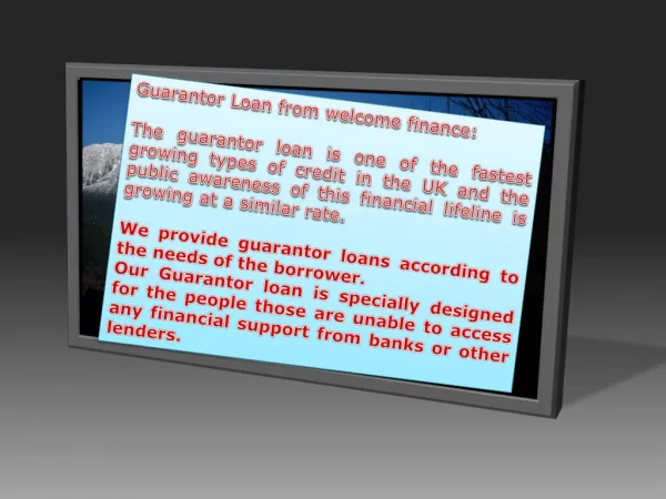 Guarantor Loan Services From Welcome Finance