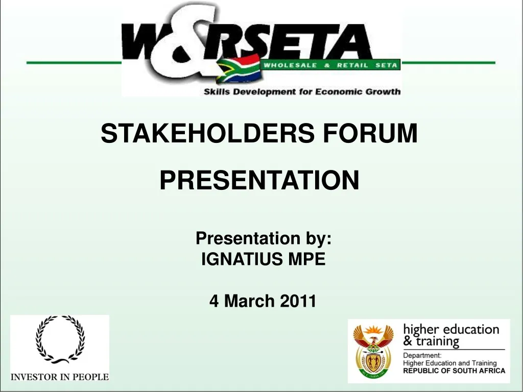 stakeholders forum presentation