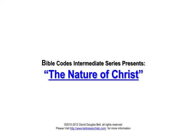 The Nature of Christ