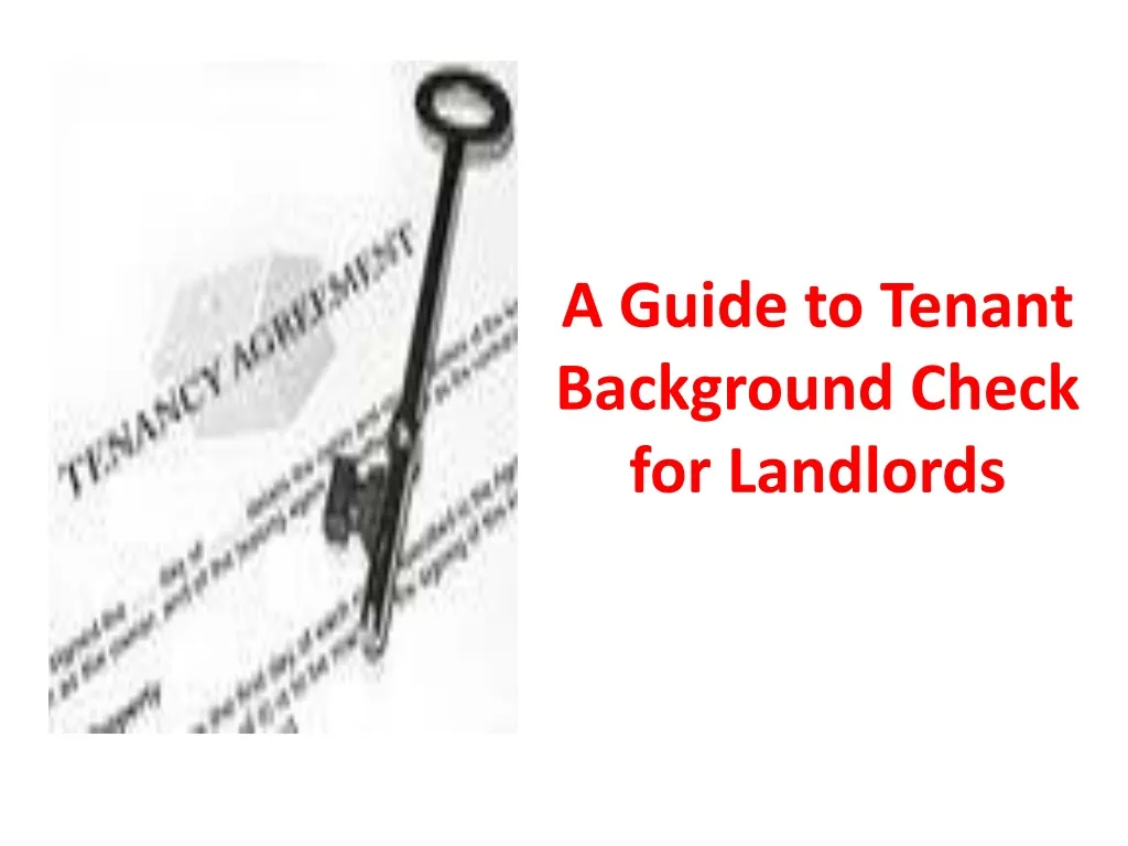 a guide to tenant background check for landlords