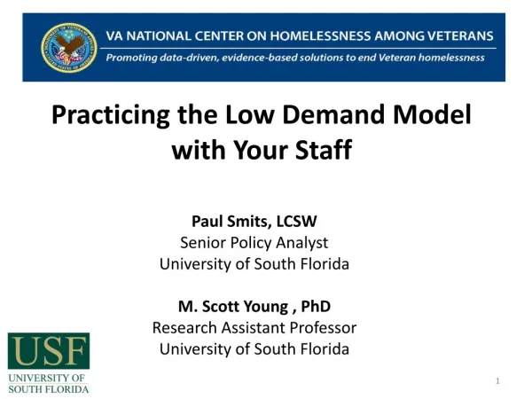 Practicing the Low Demand Model with Your Staff