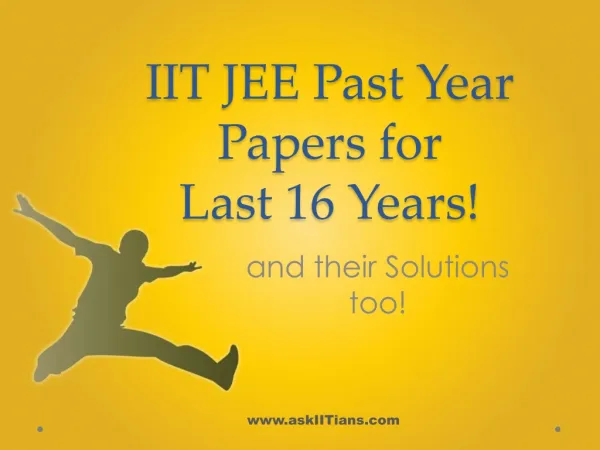 IIT Past Year Papers and Solutions
