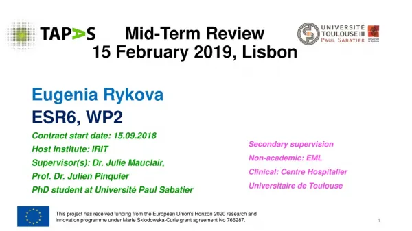 Mid-Term Review 15 February 2019, Lisbon