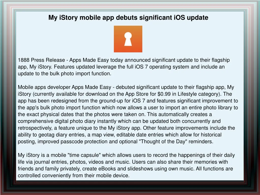 my istory mobile app debuts significant ios update