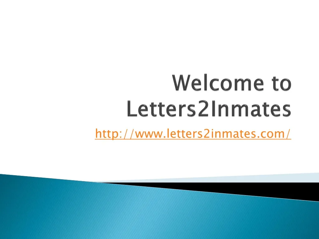 welcome to letters2inmates
