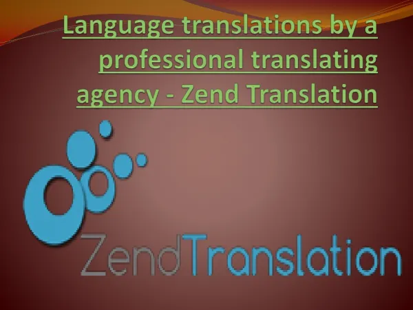 Language translations by a professional translating agency -