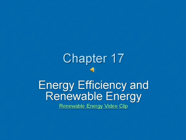 Energy Efficiency and Renewable Energy Renewable Energy Video Clip