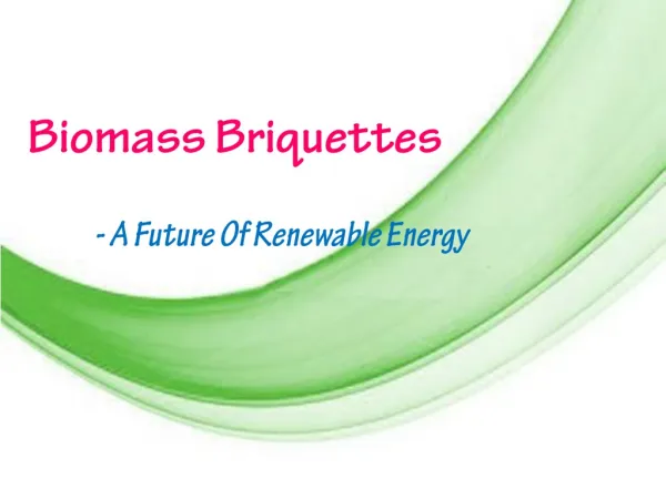 Biomass Briquette -The Future Of Renewable Energy