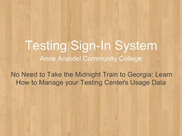 Testing Sign-In System