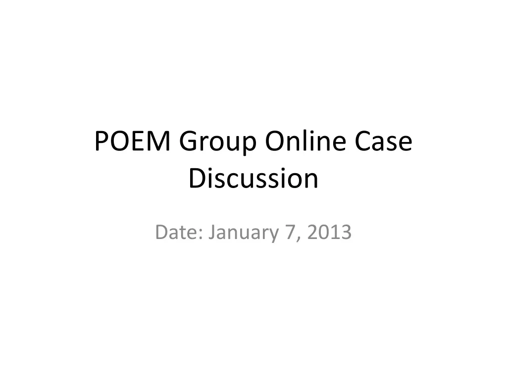 poem group online case discussion