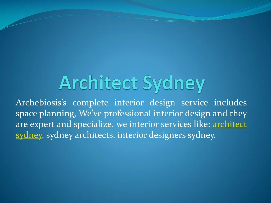 architect sydney