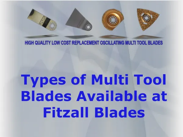 Types of Multi Tool Blade Available at Fitzall Blades