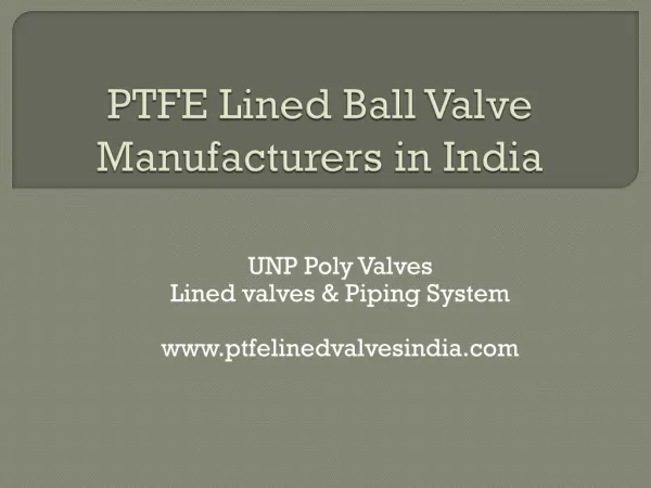 PTFE Lined ball valve manufacturers
