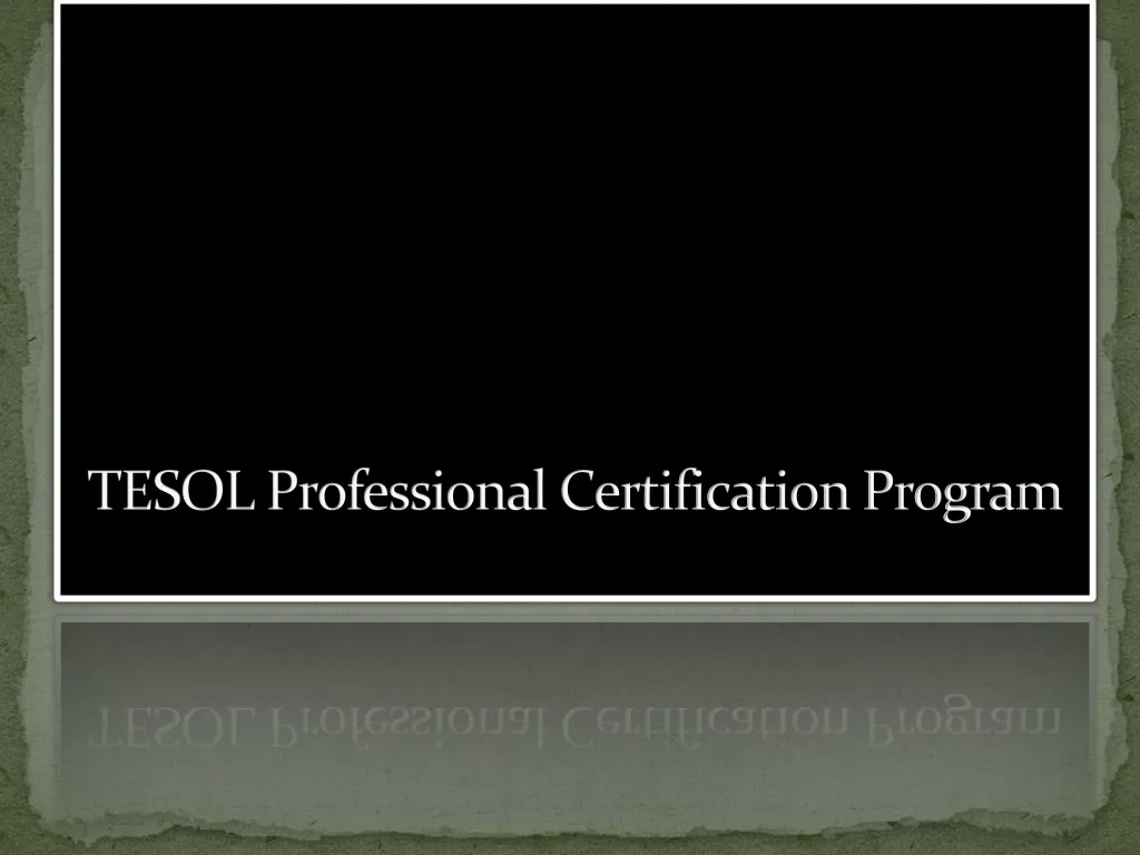 tesol professional certification program