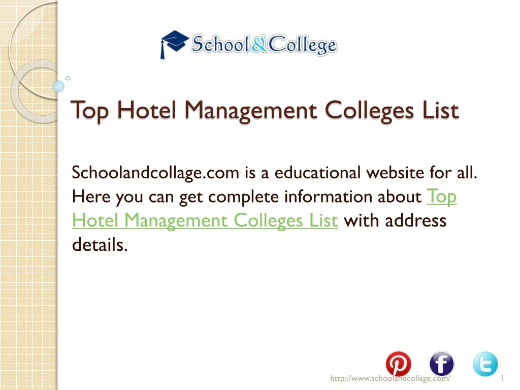 top hotel management colleges list