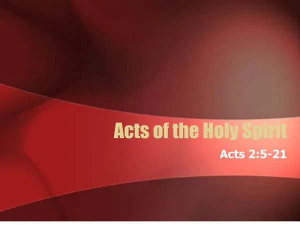 acts of the holy spirit