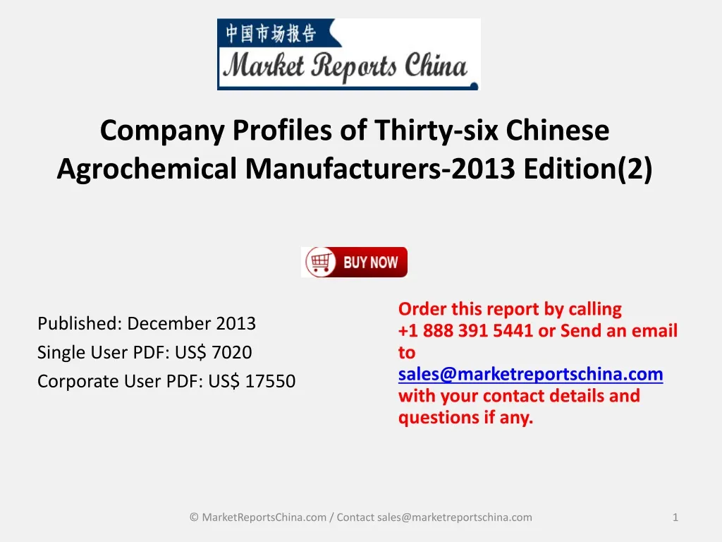 company profiles of thirty six chinese agrochemical manufacturers 2013 edition 2