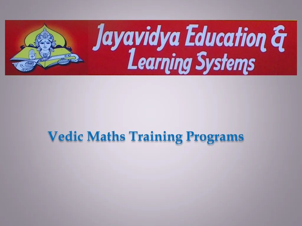 vedic maths training programs