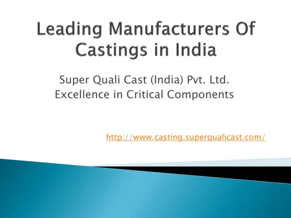 Manufacturers of castings in India