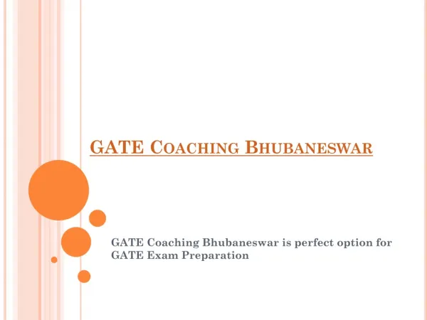 GATE Coaching Bhubaneswar