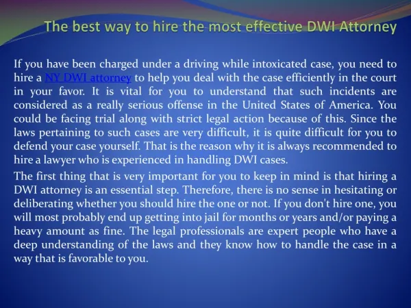 New York DWI lawyer