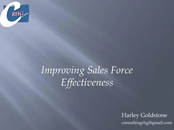 Improving Sales Force Effectiveness