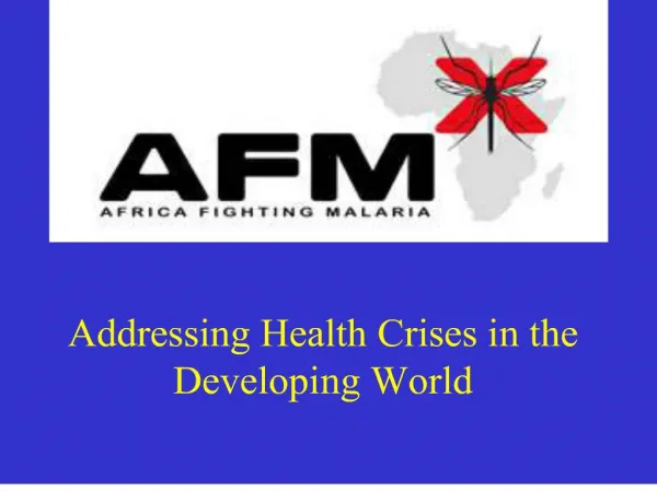 addressing health crises in the developing world
