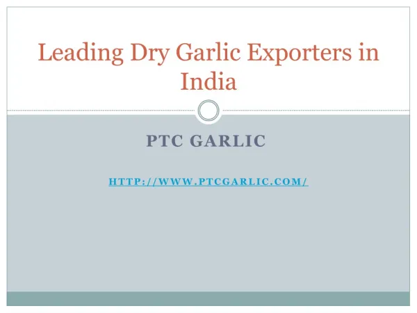Leading Indain garlic exporters