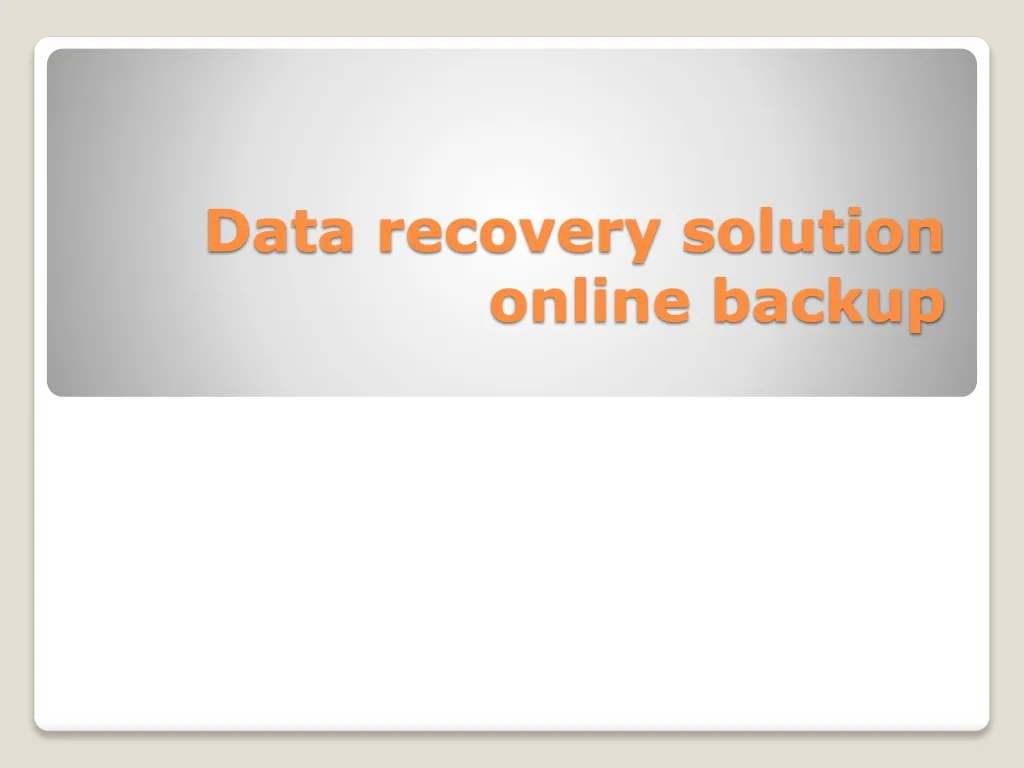 data recovery solution online backup