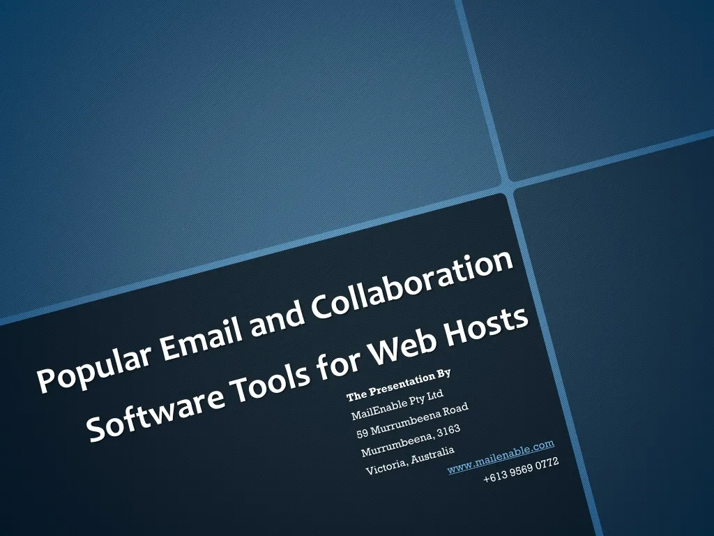 popular email and collaboration software tools for web hosts