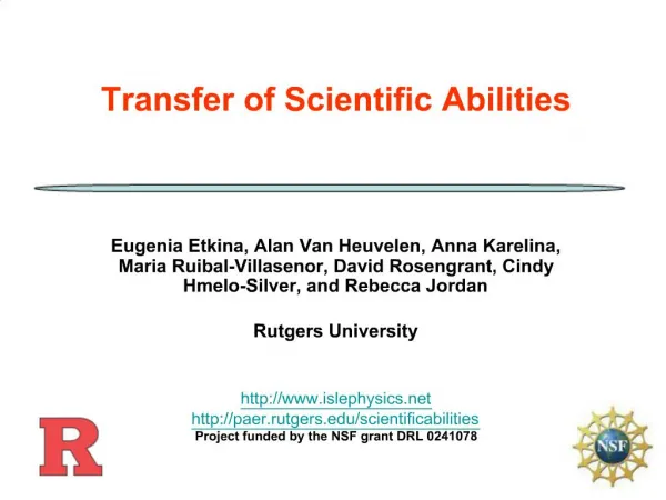 Transfer of Scientific Abilities
