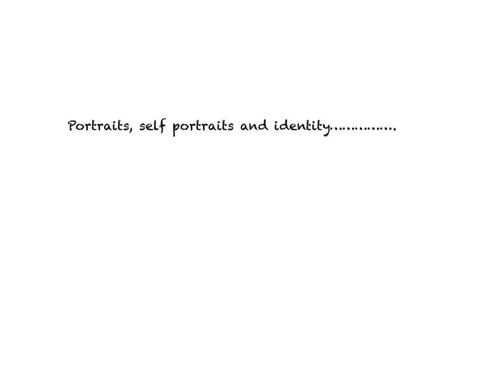 portraits self portraits and identity