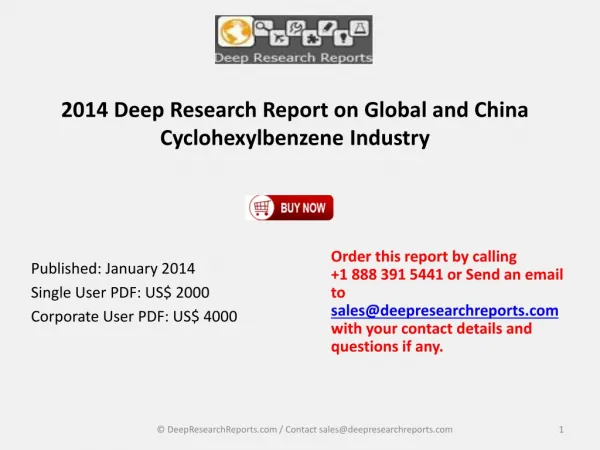 Global and China Cyclohexylbenzene Industry 2014