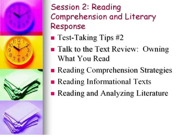 session 2: reading comprehension and literary response