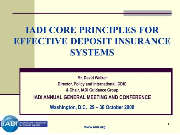 iadi core principles for effective deposit insurance systems