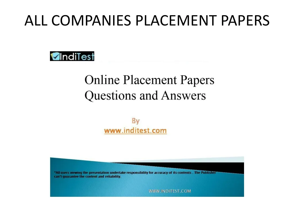 all companies placement papers